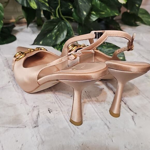 Jeffrey Campbell Estella Pointed Toe Satin Heels with Metallic Detail 10 - Picture 6 of 10